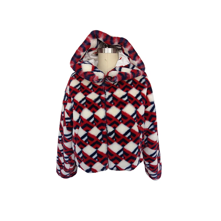 Жіноча зимова куртка з капюшоном зі штучного хутра